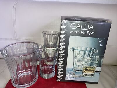 Gallia  Whisky Set 5 -teilig, Fidenza Vetraria Italy Vintage