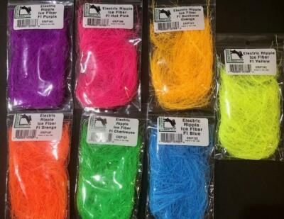HARELINE ELECTRIC RIPPLE ICE FIBER. PICK COLOR. FLY TYING. SALMON / STEELHEAD.