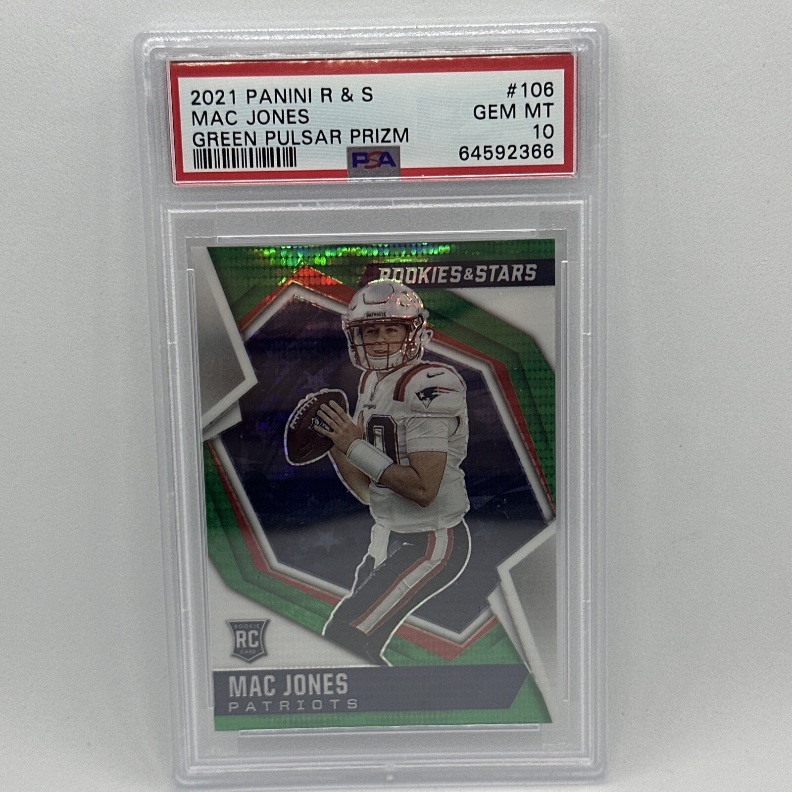 Mac Jones Panini Rookies & Stars #106 Green Pulsar