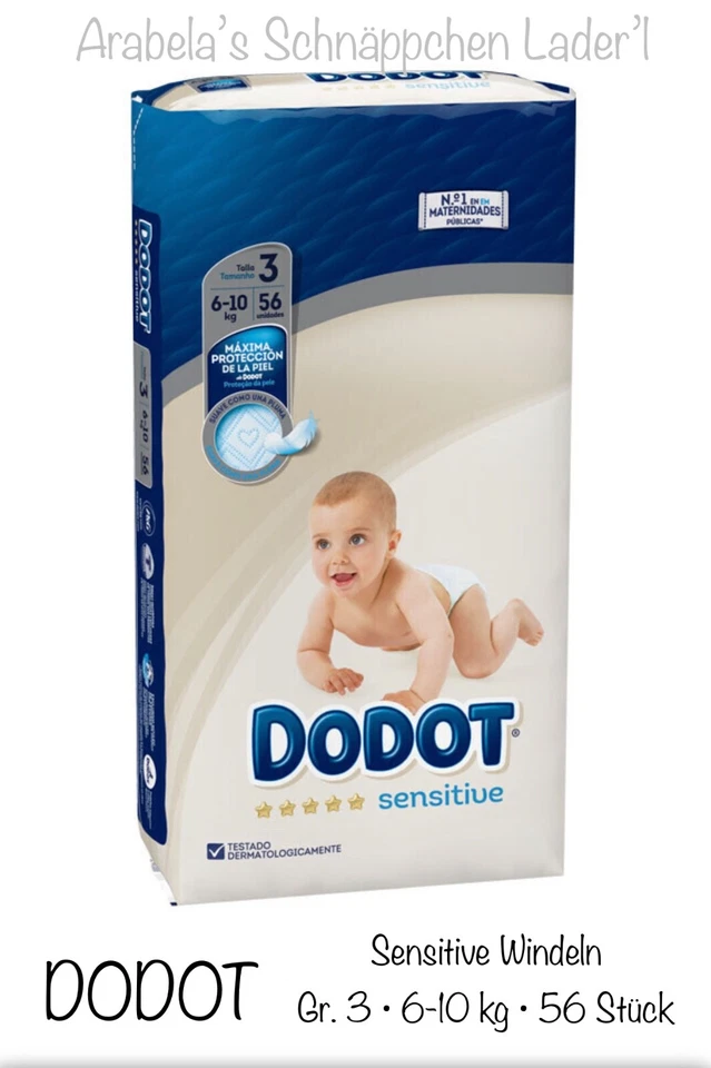 DODOT Sensitive Babywindeln Größe 3 6-10 kg 56 Stück