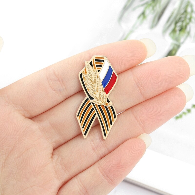 Russian Flag Saint Day Lapel Pin History Memory Symbol Brooches