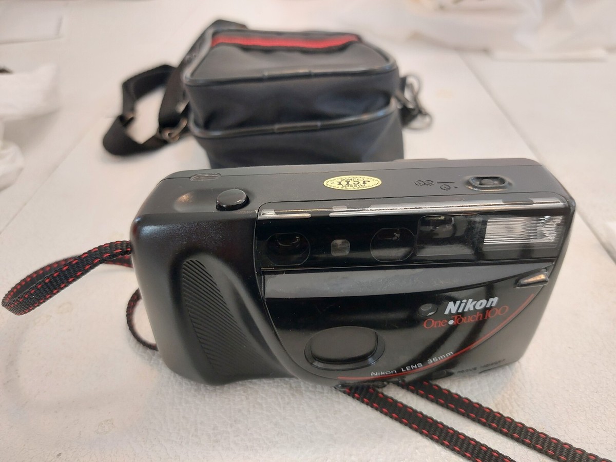 Nikon One Touch 100 Point Shoot 35mm Film Camera w/ Flash and Case Vintage