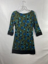 Velvet Torch Large Shift Dress 3/4 Sleeves Round Neckline Multicolor USA Made