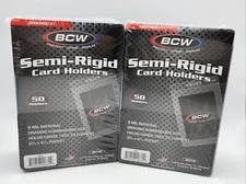 BCW Semi-Rigid Card Holders #1 2 Packs of 50 Sleeves, 100 Total