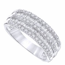 1/2 Ct. 10K White Gold Baguette And Round Cut Diamond Anniversary Band