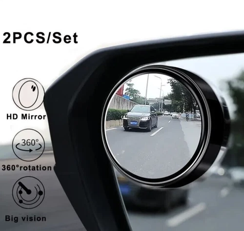Universal 360° Blind Spot Mirrors Pair — HD Glass Wide Angle Rear View for Car