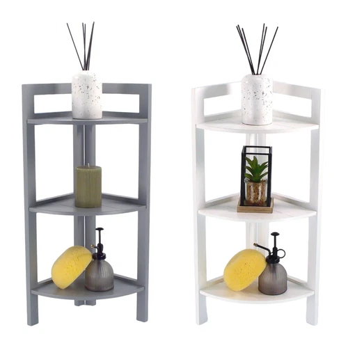 Corner Shelf Stand 3 Tier Organizer Rack Bathroom Storage Shelves Display Unit