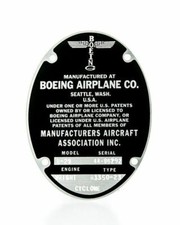 Boeing B-29 Superfortress, Repro Data Plate, Vintage WWII Aviation   DPL-0102-EG