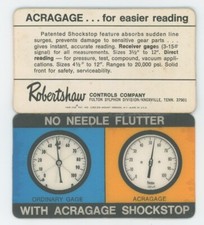 ACRAGAGE Robertshaw Controls Company 1970's VARI-VUE Motion Lenticular