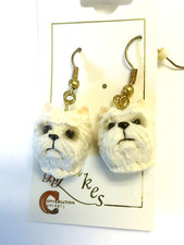 Earrings West Highland Terrier  Dog  New with Tags 1995 Vintage