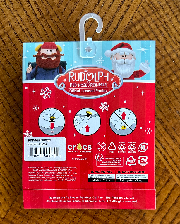 ⭐️NWT⭐️ Crocs Jibbitz Rudolph the Red Nosed Reindeer LIMITED