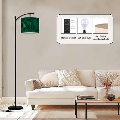 Arc Floor Lamp Green Emerald Luxury Abstract Golden line Art Marble Modern Ta... - Picture 3 of 7