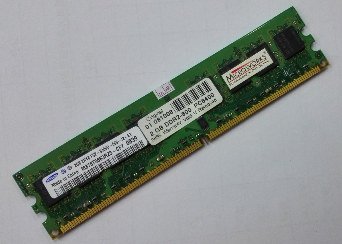 SAMSUNG 2GB DDR2 800 Desktop DIMM Memory RAM 2Rx8 PC2-6400U 240pin