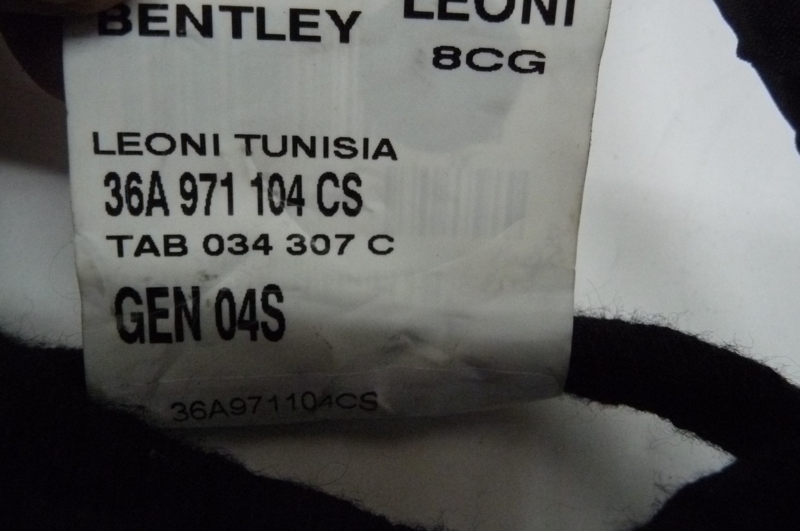 20-22 Bentley Bentayga 2nd Gen. BY636-2 Rear Bumper Harness Cable 36A971104CS OE