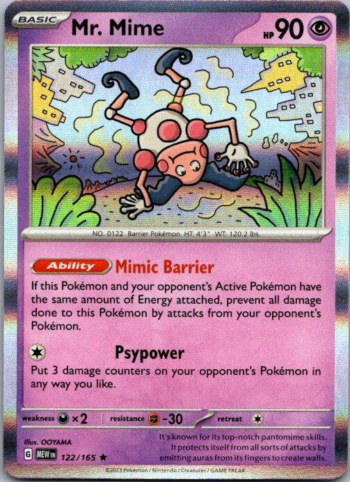 Pokemon Scarlet & Violet 151 Mr. Mime Rare Holo 122/165 | eBay