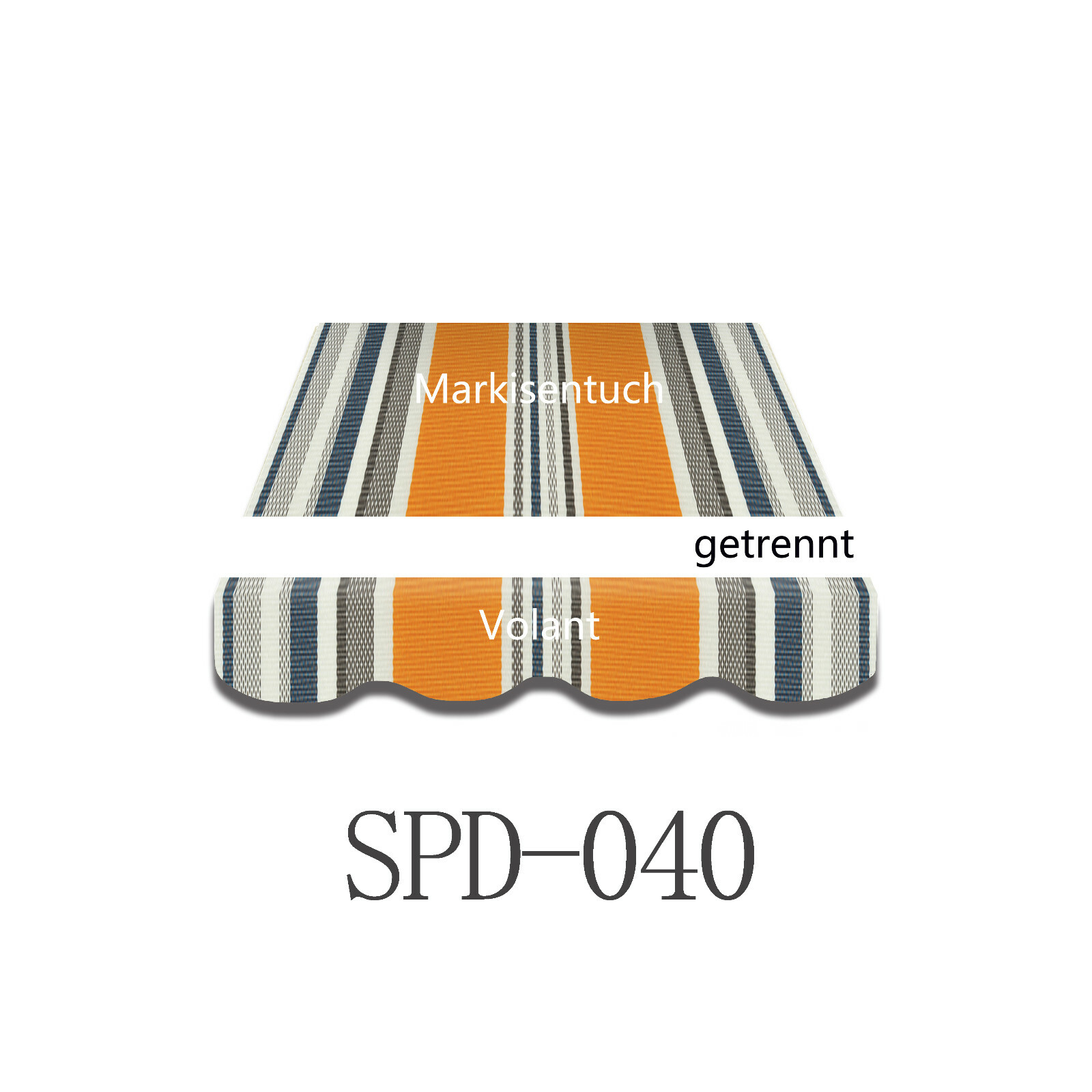 6x3,5m Markisenstoff Markisentuch mit Volant Wasserabweisend Farbe  