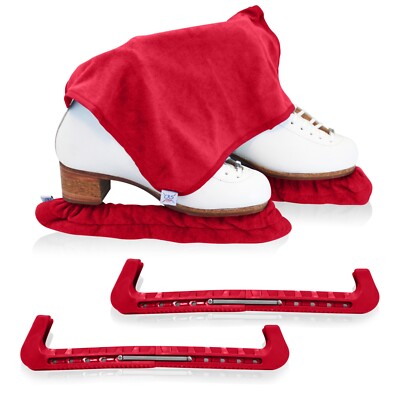 CRS Cross skate Guards,Soakers &towel Gift RED Figure skating ice skate