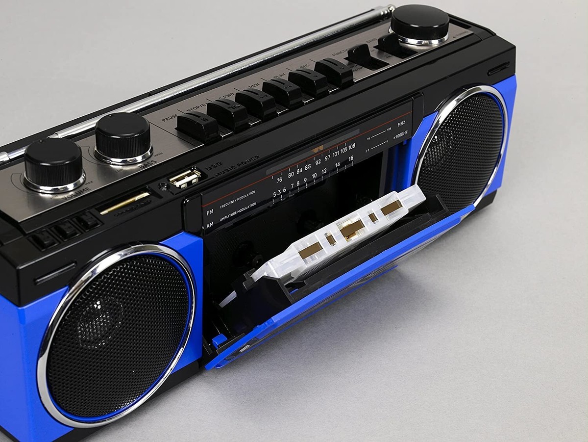 SANSUI Boombox Radio Cassette Player Bluetooth USB/SD Card MP3 SCR 