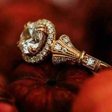 2.20Ct Lab-Created VVS1/D Diamond Engagement Ring 14K Rose Gold Finish