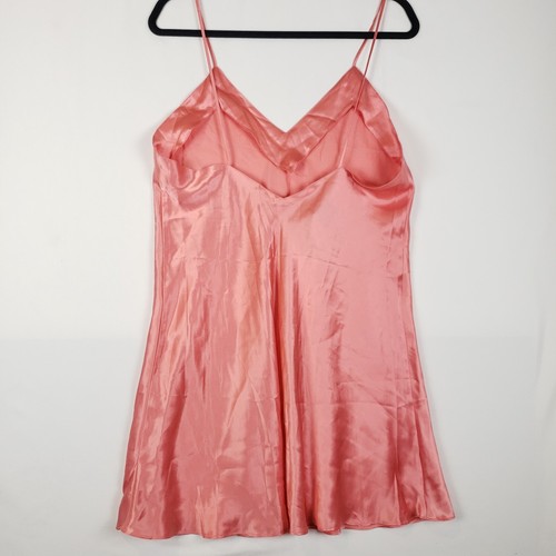 Vtg Victorias Secret 100% Silk Chemise Slip Womens Large Peach NWT Gold Label - Picture 6 of 9