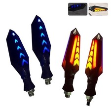 Motorcycle Turn Signal Lights, Arrow-shaped Dual Sided Flowing 4 PCS Red