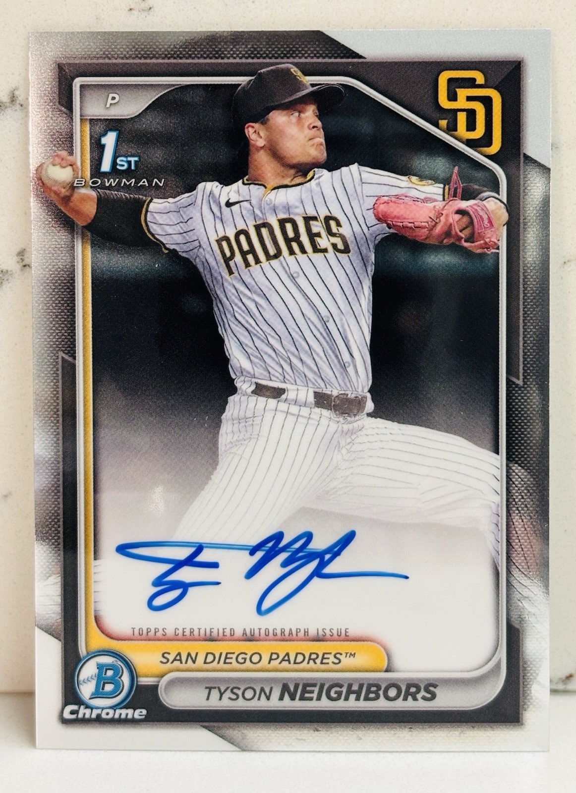 Tyson Neighbors 2024 Bowman Draft Chrome 1st Prospect Base Auto-Padres