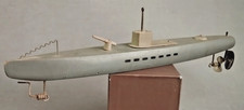 ANTIKES U-BOOT HOLZSPIELZEUG - VINTAGE WOOD SUBMARINE TOY - 1940er