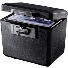 SentrySafe Black Fireproof Document Box with Key Lock, Safe Secures Files and...