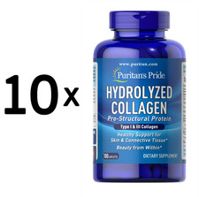 10 x Puritans Pride Hydrolyzed Collagen - 180 caplets (99,99 EUR/kg)