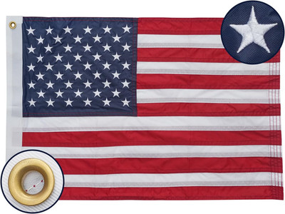 Boat Flag 16X24 Inch Heavy Duty Embroidered Small American Flags for Outside, Vi