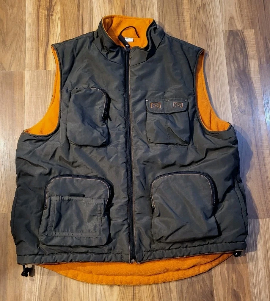 Canyon River Blue Anorak Outdoors Fishing Hunting vest Charcoal Orange XL EUC