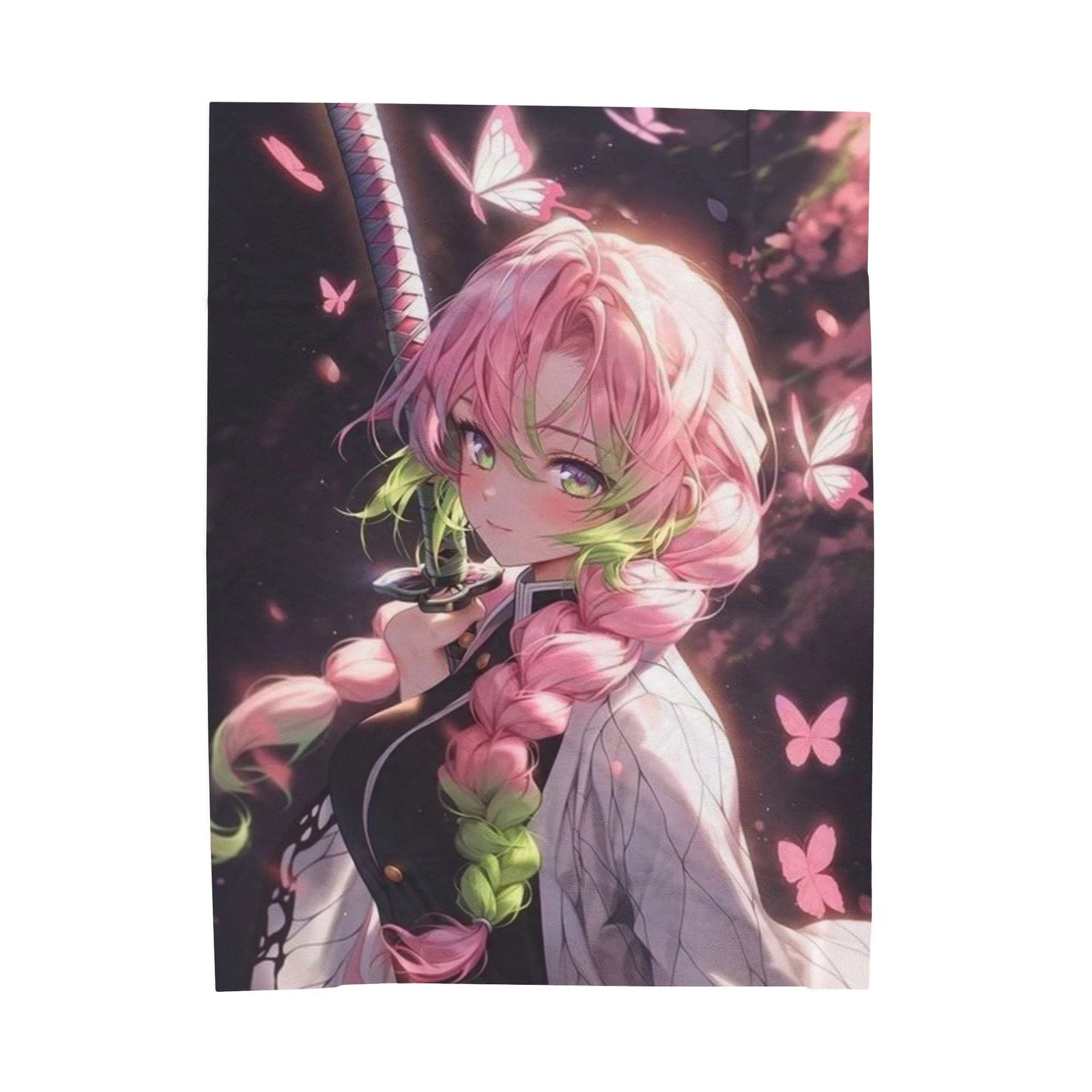 Anime demon Mitsuri Kanroji Sunset Fleece Blanket