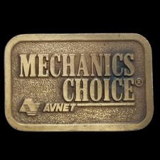 Vintage Mechanics Choice Avnet Brass Belt Buckle - Rustic Industrial Collectible