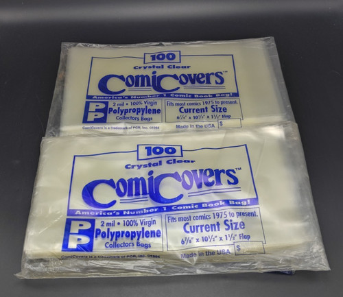160 PCR Comic Book Protection Bags Sleeve 6-7/8" X 10 1/2" 2 mil Polypropylene