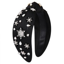 Christmas Headband for Women Christmas Snowflake Charm Knotted Headband Jewel...