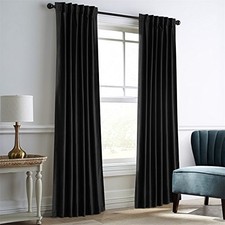 Darkening Velvet Curtains for Living Room Thermal 2 x 52" W x 96" L Black