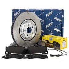 SEBRO Bremsscheiben TEXTAR Beläge Sensor für PORSCHE MACAN (95B) 19'' 1LH vorne