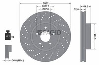 2X Pagid Bremsscheibe InnenbelüFtet Gelocht Ø322Mm FüR Mercedes-Benz E-Klasse