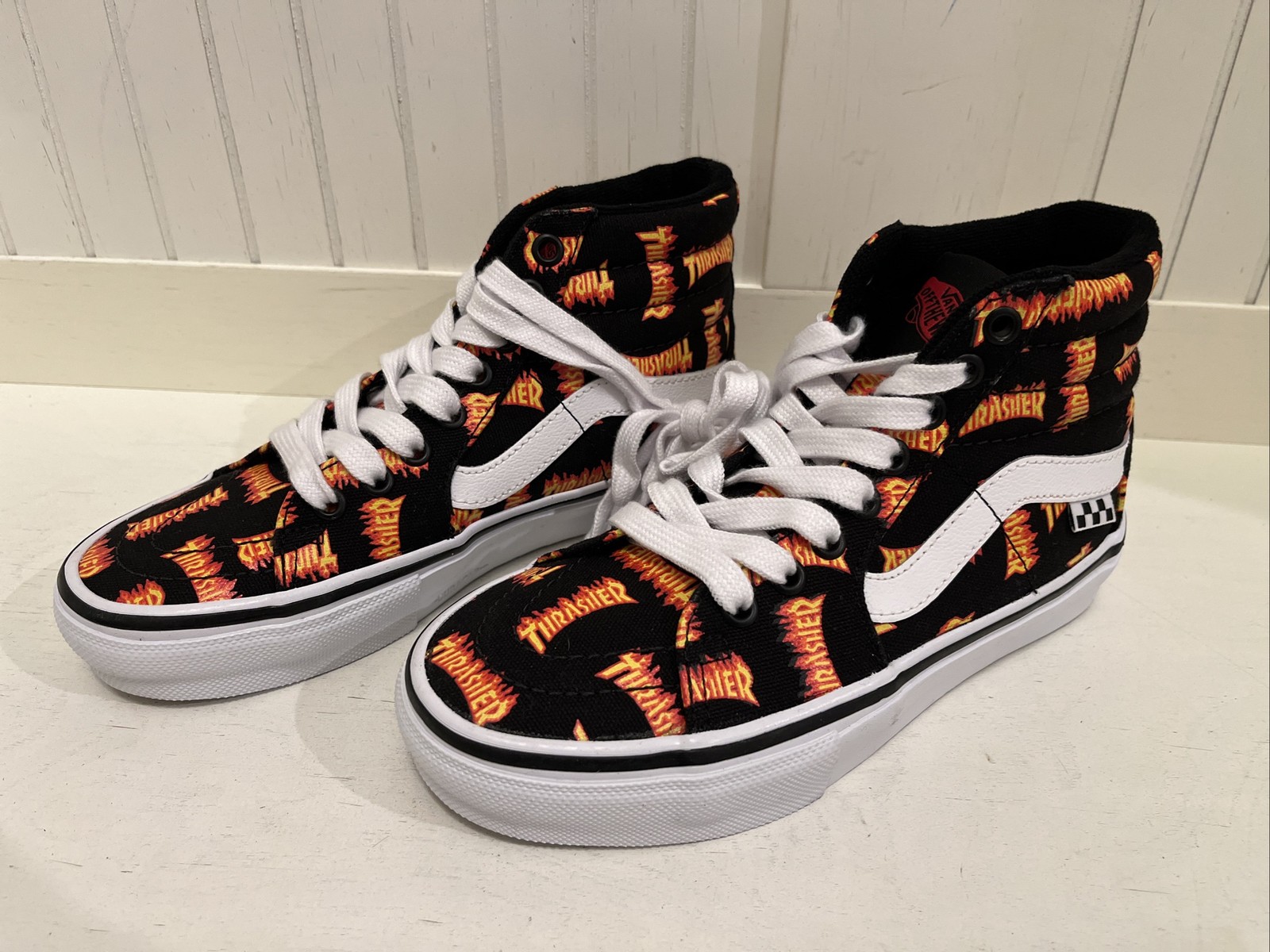 VANS Thrasher x Skate Sk8- High Allover Thrasher Logo Men's 4 Women's 5.5 NWTB