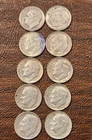 90% Silver Roosevelt Dimes Lot of 10 Pre-1965 Circulated