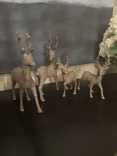 Antique Celluloid Christmas Reindeer Set Of 4 Unique Bucks
