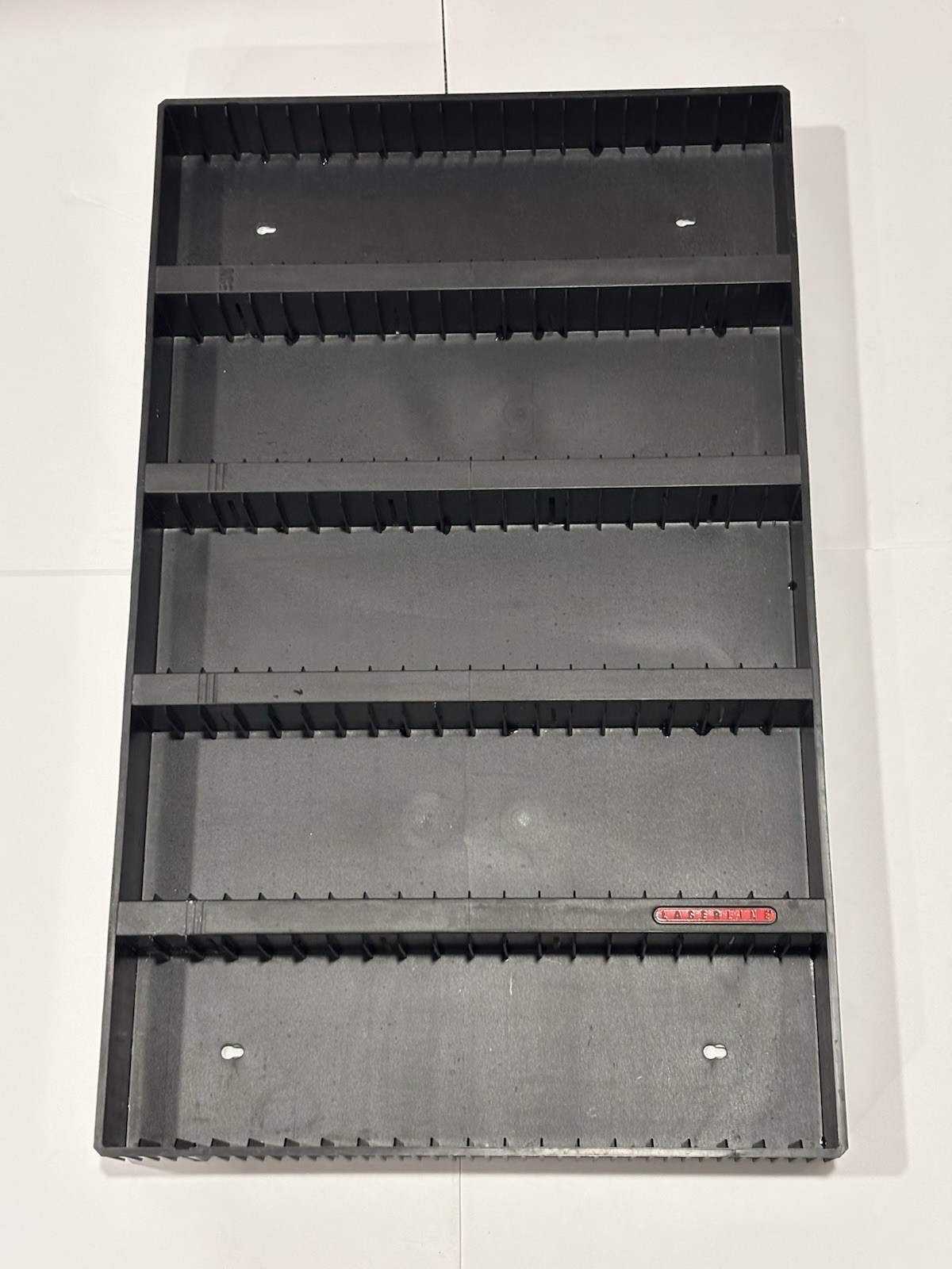 Laserline Black Plastic 5-Shelf CD/DVD Rack, Wall Mounted Storage Organizer