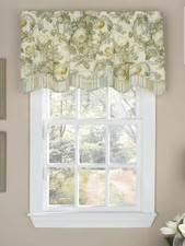 Waverly SPRING BLING Valance Cottagecore Farmhouse Floral 52x18 Blue Green Yello