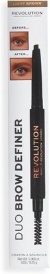 Makeup Revolution Duo Brow Definer Stift, Definition hinzufügen, inklusive Pinsel
