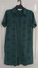 Loft Womens Green  Eyeltlit Mini Shirt Dress With Slip Size 2
