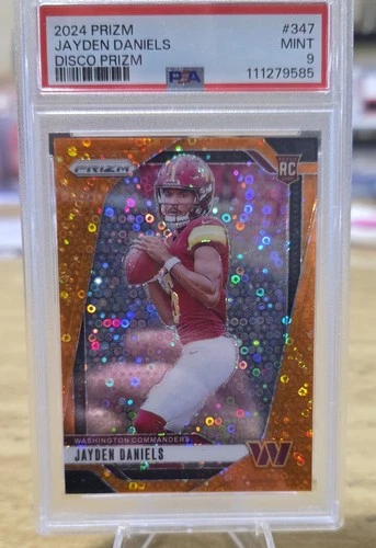 2024 Panini Prizm - Rookies Jayden Daniels #347 Disco Prizm (RC) Psa Mint 9