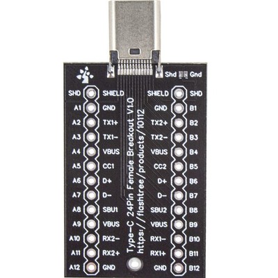 USB Type C Breakout Board Female Male Plug 6Pin 24Pin (24Pins Female Plug (Bl...