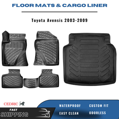 Car Floor Mats & Trunk Cargo Liner for Toyota Avensis 2003-2009 3D TPE FULL Set