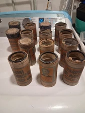 14 EDISON Rolls Gold Moulded Blue Amberol 4 Minute Record Antique In Box No Lids