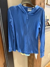 Columbia womens Omni Wick Fabric Zip Hoodie Blue Stripes Size Small